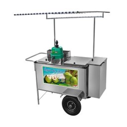 Carrinho de Água de Coco Inox Toldo Rodas Pneumáticas Cefaz - 1