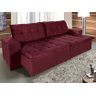 Sofá Retrátil e Reclinável 2,90m Suede Austrália Vinho - 1