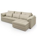 Ver imagem 5 de Sofá Retrátil 4 Lugares para Sala 332cm Dijon Couro Creme S07 - Mpozenato