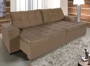 Ver imagem 1 de Sofá Retrátil e Reclinável 3,10m Suede Austrália Marrom Castor