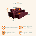 Ver imagem 4 de Sofá Retrátil e Reclinável 2,30m Suede Tunísia Vinho