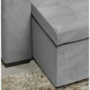 Ver imagem 3 de Sofá Retrátil e Reclinável 2,50m Suede Tunísia Cinza