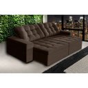 Ver imagem 1 de Sofá Retrátil e Reclinável 2,90m Suede Tunísia Marrom Café