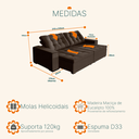 Ver imagem 3 de Sofá Retrátil e Reclinável 2,90m Suede Tunísia Marrom Café