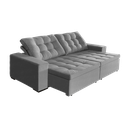 Ver imagem 2 de Sofá Retrátil e Reclinável 2,70m Suede Tunísia Cinza