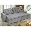 Ver imagem 1 de Sofá Retrátil e Reclinável 2,70m Suede Tunísia Cinza