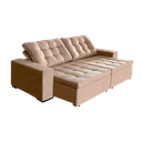 Ver imagem 2 de Sofá Retrátil e Reclinável 2,90m Suede Tunísia Marrom Castor