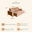 Ver imagem 3 de Sofá Retrátil e Reclinável 3,10m Suede Tunísia Marrom Castor