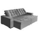 Ver imagem 2 de Sofá Retrátil e Reclinável 2,90m Suede Tunísia Cinza