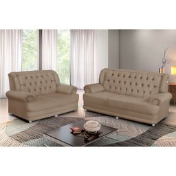 Conjunto de Sofá 3 e 2 Lugares Suede Finlândia - 1