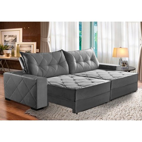 Sofá Retrátil e Reclinável 2,70m Suede Hollywood