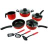 Kit Espátulas Utensílios de Cozinha Silicone 5 Peças + Conjunto de Panelas Antiaderente Elegan C/ Ta - 3