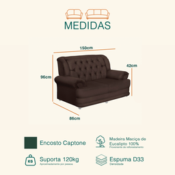 Sofá 2 Lugares Suede Finlândia - 3