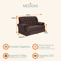 Sofá 2 Lugares Suede Finlândia - 3