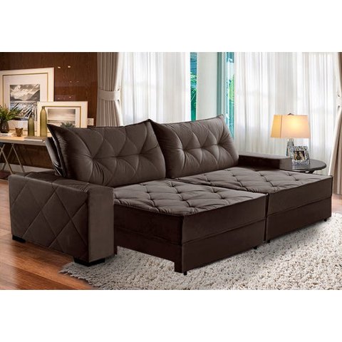 Sofá Retrátil e Reclinável 2,90m Suede Hollywood