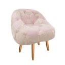 Ver imagem 2 de Poltrona Paloma Escritório Sala Pé Palito Suede Bege Rosado e Suede Rosa Bebê - Dominic Decor