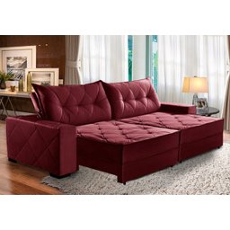 Sofá Retrátil e Reclinável 2,70m Molas Ensacadas Suede Hollywood - 2