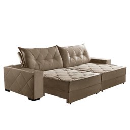 Sofá Retrátil e Reclinável 2,70m Molas Ensacadas Suede Hollywood - 1