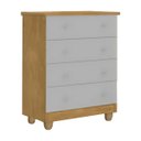Ver imagem 1 de Cômoda Lara Compacta Moderna 4 Gavetas em Mdf Alta Qualidade:nature/cinza
