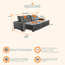 Ver imagem 3 de Sofá Retrátil e Reclinável 2,90m Molas Ensacadas Suede Hollywood
