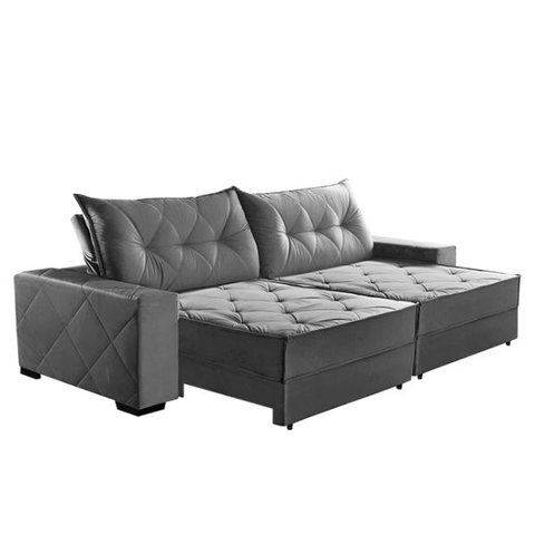 Sofá Retrátil e Reclinável 2,90m Molas Ensacadas Suede Hollywood