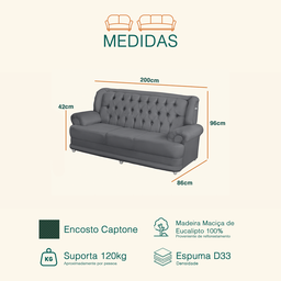 Sofá 3 Lugares Suede Finlândia - 3