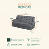 Sofá 2,00m 3 Lugares Suede Finlândia - 4