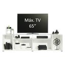 Ver imagem 4 de Rack para TV até 65 Polegadas Madesa Cancun Branco/Preto Cor:Branco/Preto