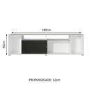 Ver imagem 3 de Rack para TV até 65 Polegadas Madesa Cancun Branco/Preto Cor:Branco/Preto
