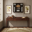 Ver imagem 3 de Adega de Madeira Maciça para 15 Garrafas de Vinho com Porta Rolhas e Porta Taças - Nogueira