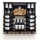 Ver imagem 1 de Adega de Madeira Maciça para 15 Garrafas de Vinho com Porta Rolhas e Porta Taças - Nogueira