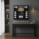 Ver imagem 2 de Adega de Madeira Maciça para 15 Garrafas de Vinho com Porta Rolhas e Porta Taças - Nogueira