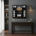 Ver imagem 3 de Adega de Madeira Maciça para 15 Garrafas de Vinho com Porta Rolhas e Porta Taças - Nogueira