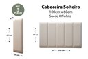 Ver imagem 2 de Placas Cabeceira Modulada Adesiva Solteiro Estofada 100cm x 60cm Kit 5 Placas - Suede Off White