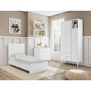 Ver imagem 2 de Quarto Infantil Completo Berço Guarda-Roupa 2 Nichos Grandes Fofinho Branco - Art In Móveis