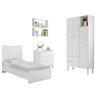 Quarto Infantil Completo Berço Guarda-Roupa 2 Nichos Grandes Fofinho Branco - Art In Móveis - 4
