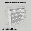 Ver imagem 5 de Sapateira Branco Mdf Chão 70cm Sapatos Organização Casa