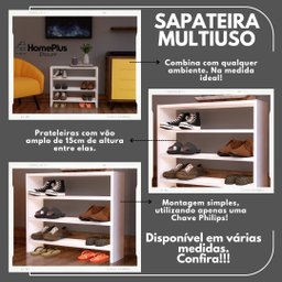 Sapateira Branco Mdf Chão 70cm Sapatos Organização Casa - 4