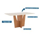 Ver imagem 2 de Conjunto: Mesa Sala Jantar Vértice Tampo Madeirado C/ Vidro 160x80cm e 6 Cadeiras Milla Nature/
