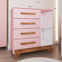 Ver imagem 3 de Quarto Infantil Completo Kids 5 Portas 6 Gavetas Rosa/nature - Panorama Móveis
