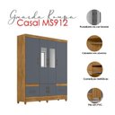 Ver imagem 4 de Guarda Roupa Casal Ms912 6 Portas Freijó Cinza com Espelho - Moval