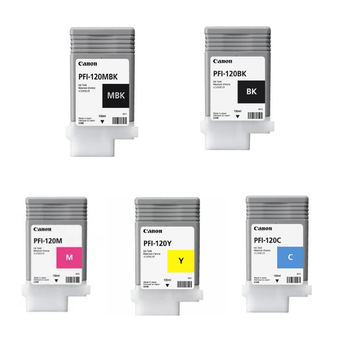 Cartucho de Tinta Canon Plotter Pfi120 Kit 5 Cores