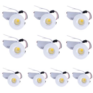 Kit 10 Mini Spot Led Embutir Redondo 6500k 3w Branco Frio 4,5cm Bivolt Pix Mini Spot Led Sl (1-3)x1w