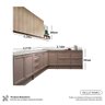 Cozinha Modulável em L Completa Mdf Clássica Carraro Malta Cor:duna com Noce - 3