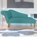 Ver imagem 2 de Recamier Divã Pés Palito para Sala Cecilia 1.60cm Suede Azul Turquesa - Incasa Decor