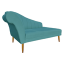 Ver imagem 4 de Recamier Divã Pés Palito para Sala Cecilia 1.60cm Suede Azul Turquesa - Incasa Decor