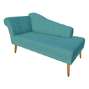 Ver imagem 5 de Recamier Divã Pés Palito para Sala Cecilia 1.60cm Suede Azul Turquesa - Incasa Decor