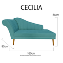 Ver imagem 6 de Recamier Divã Pés Palito para Sala Cecilia 1.60cm Suede Azul Turquesa - Incasa Decor