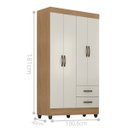 Ver imagem 4 de Guarda Roupa Terra Nobre Solteiro 4 Portas Off White Nature