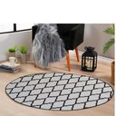 Ver imagem 1 de Tapete Redondo 1,40x1,40 Cami Casa Jacquard Antiderrapante:império Branco